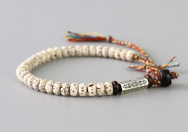Ethnic Tibetan Buddhist MOON STAR Bodhi Beads & Carved 6 Syllable PEACE Bracelet